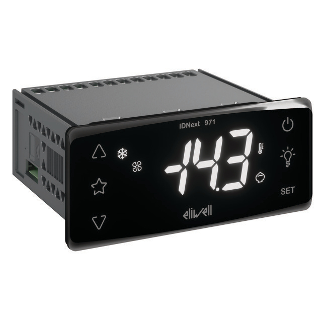 N498-5708 Eliwell IDNext 971 P/B | Sensoren: 2: NTC/PTC/Pt1000 | Functies: Easy Map, Buzzer | Bereik: -30 tot 85°C | 12V