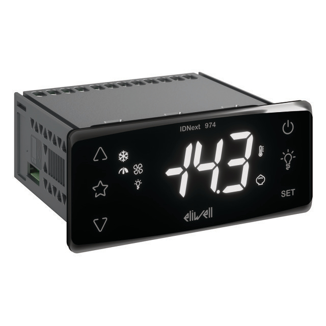 N498-5718 Eliwell IDNext 974 P/CI | Sensoren: 2: NTC/PTC/Pt1003 | Functies: Easy Map, Real Time Clock, Variable Speed Compressor | Bereik: -30 tot 85°C | 230V