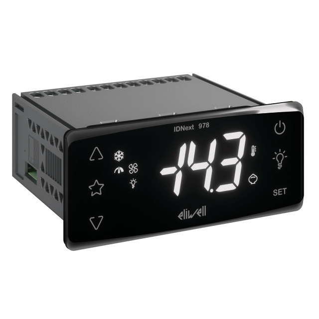 N498-5724 Eliwell IDNext 978 P/C | Sensoren: 2: NTC/PTC/Pt1005 | Functies: Easy Map, Buzzer | Bereik: -30 tot 85°C | 230V