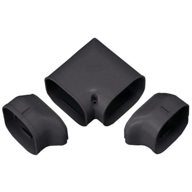 N741-1121 Inaba Denko SN-77-K | Gedraaide bocht 90° | Zwart