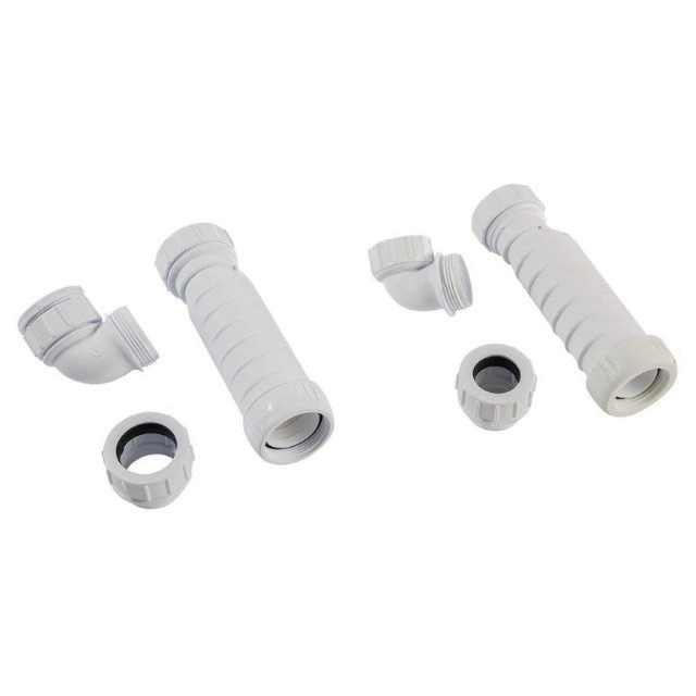 N747-1600 Castel Geurafsluiterset zonder waterslot wit, 32 mm (LAC-991)