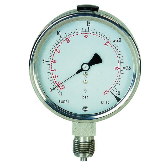 N796-1652 VDH A75/1 | Opbouw manometer | ERMETO | Ammoniak | Bereik -1 tot 30 bar
