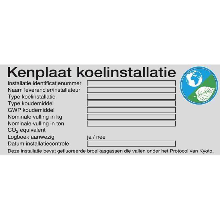 N871-2105 Kenplaat Koelinstallatie (vel a 4 stickers)