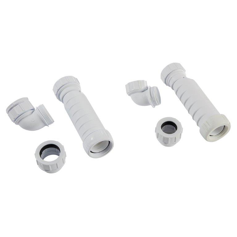 N747-1600 Castel Geurafsluiterset zonder waterslot wit, 32 mm (LAC-991)
