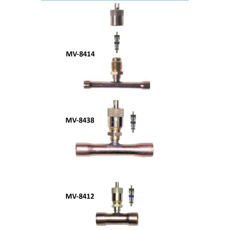 N792-4460 MV-8414 1/4" ODF x 1/4" ODF x 1/4" SAE Schräderventiel