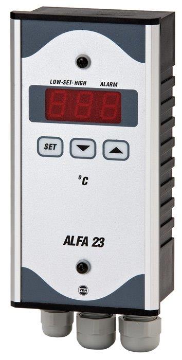 N797-1310 VDH ALFA 23 | Sensoren: 1: PTC | Functies: Alarm relais | Bereik: -50°C tot 150°C | 230V